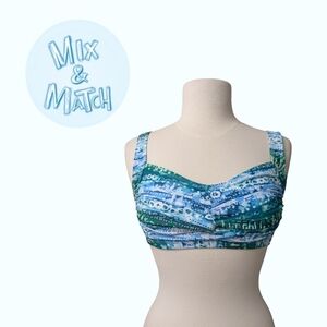 Retro Style Blue/Green Bikini Top